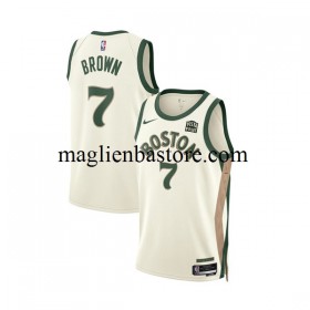 Maglia NBA Boston Celtics Jaylen Brown 7 Nike 2023-2024 City Edition Bianco Swingman - Uomo